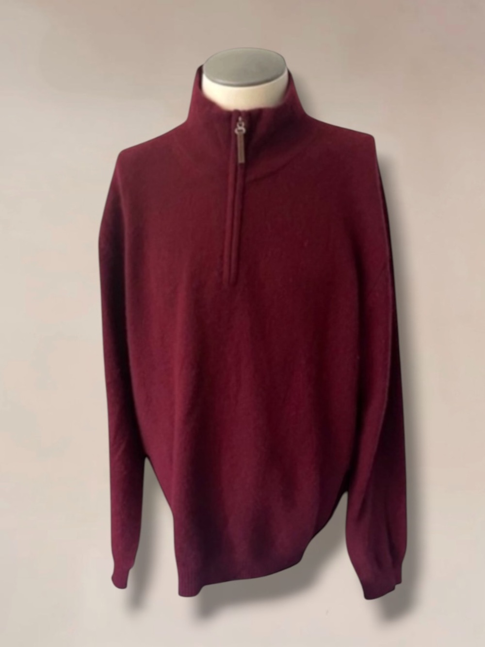 AMERICAN BLUE 100% CASHMERE 1/2 Zip Sweater Size LARGE